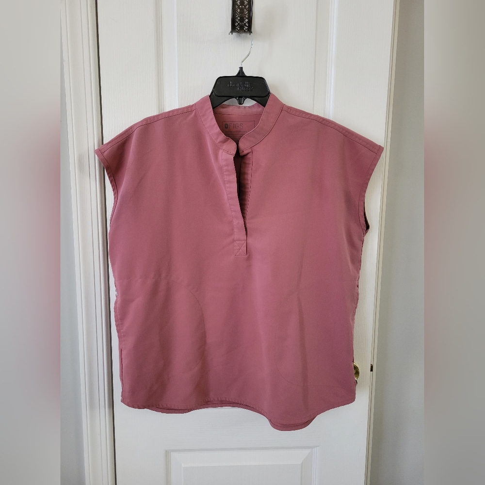 FIGS Scrubs Set Rafeala Oversized Top Kade Pants Mauve Size Medium Petite - Picture 5 of 12